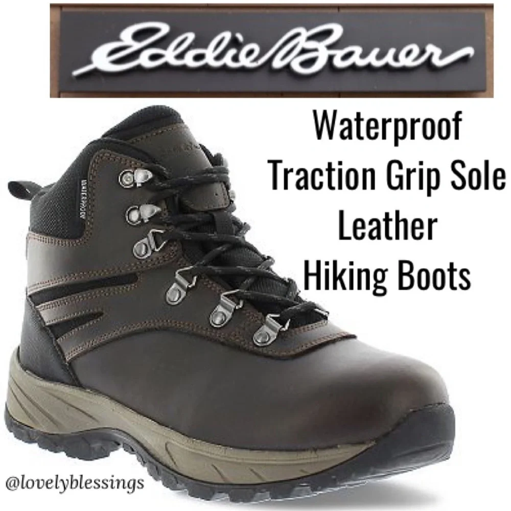 New Eddie Bauer Waterproof Leather Hiking Boots Everett Lace Up Winter Boots